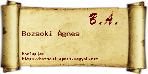 Bozsoki Ágnes névjegykártya