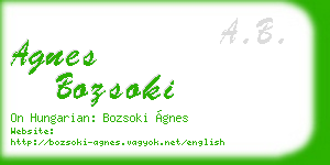 agnes bozsoki business card